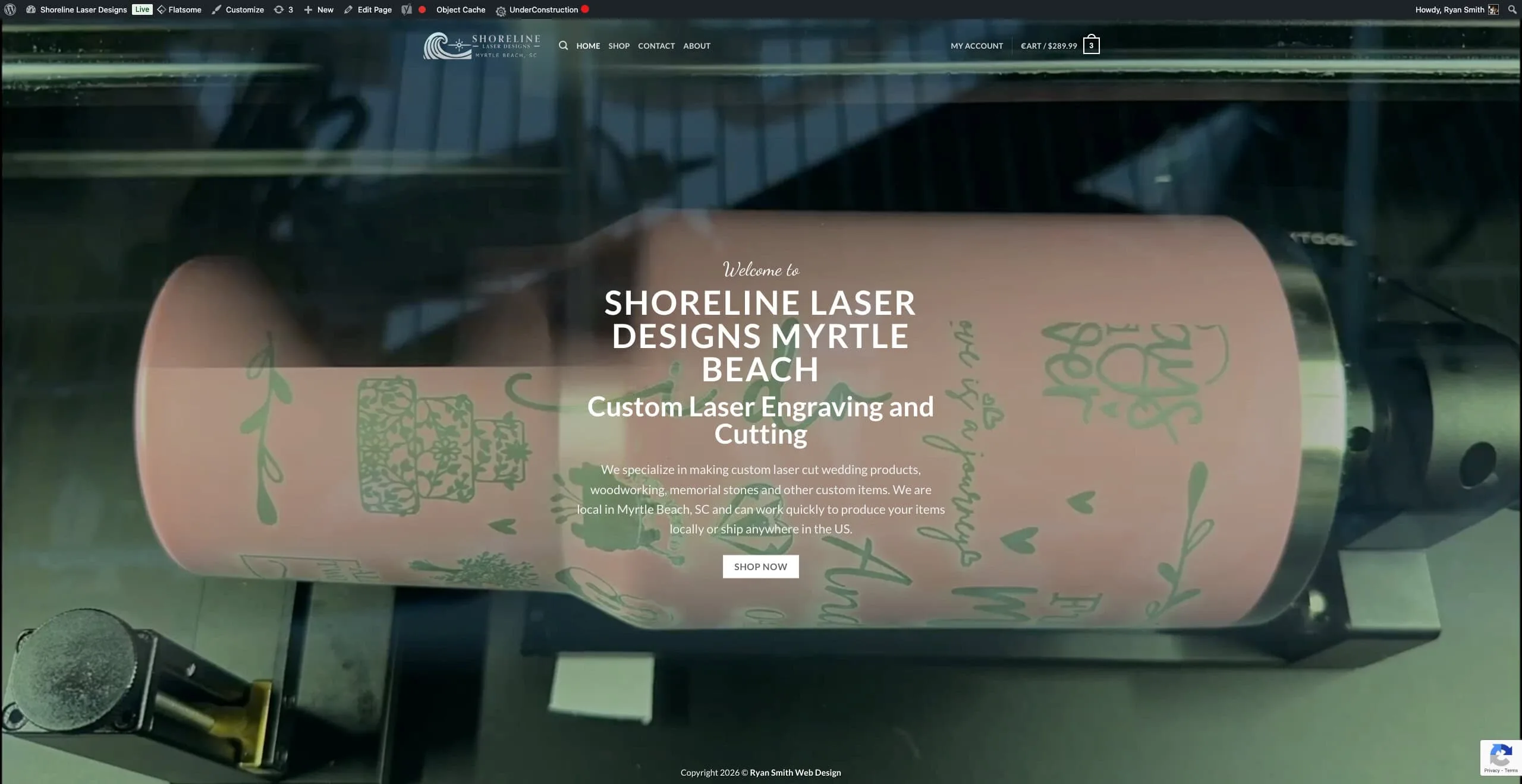 Shoreline Laser Designs Example Website